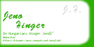 jeno hinger business card